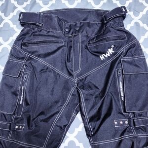 HWK Motorcycle Pants Size M 34 waist / 30 Inseam Black Cordura Armor Ventilated